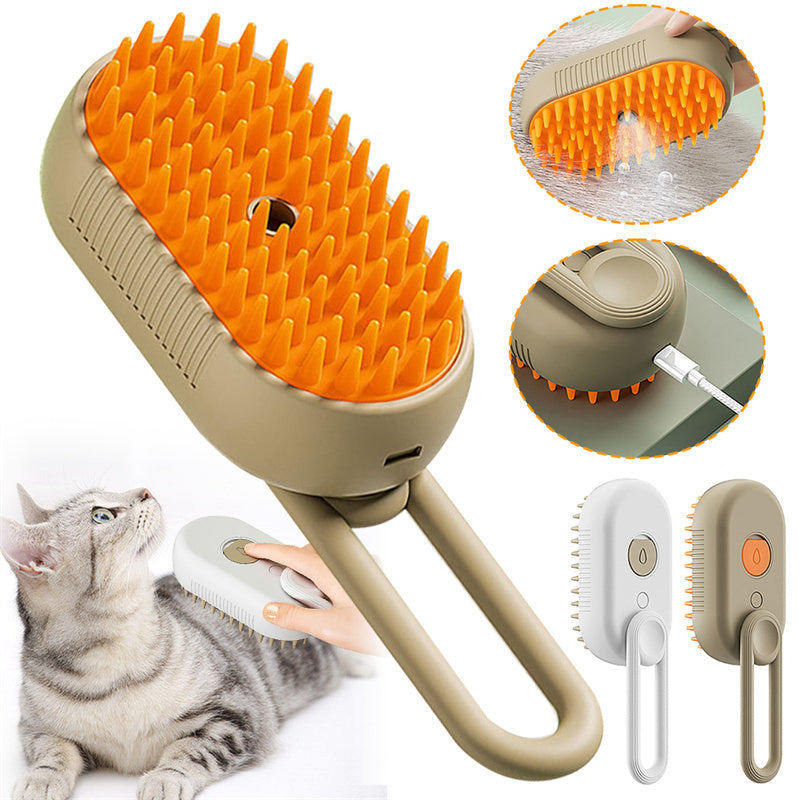 3 In 1 Electric Cat Steam Brush Steamy Dog Brush