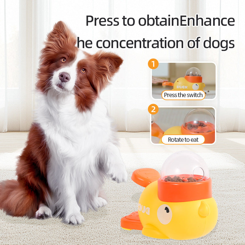 Small Yellow Duck Pet Cat Automatic Pet Feeder Dog Toy