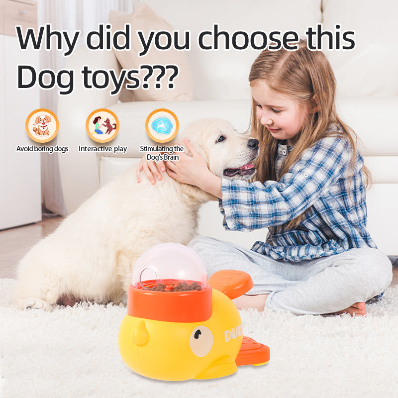Small Yellow Duck Pet Cat Automatic Pet Feeder Dog Toy